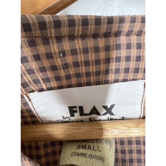 Flax By Jeanne Engelhart Plaid Tunic Top Small Rayon Acetate - Picture 3 of 5